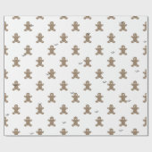 Name, Holiday Gingerbread Man Pattern 29in x 6ft ラッピングペーパー (フラット)