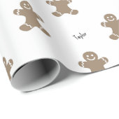 Name, Holiday Gingerbread Man Pattern 29in x 6ft ラッピングペーパー (ロールコーナー)