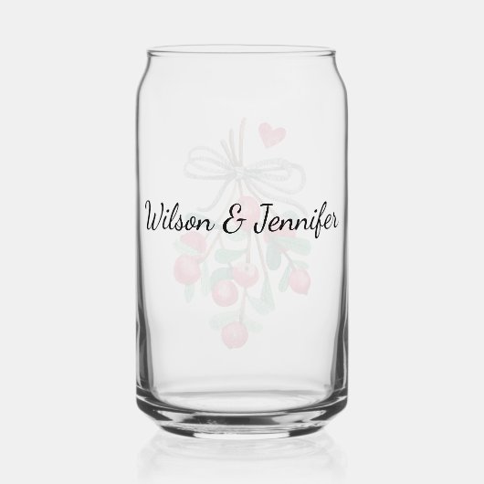 Name, Holiday Watercolor Mistletoe & Berries 16oz ガラス缶 (裏面)