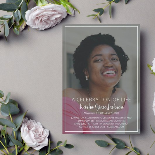 Name In Script Photo Lifeお祝い 招待状