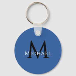 Name Initial Blue Personalized Groomsmen Favor キーホルダー