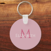 Name Initial Pink Personalized Monogram For Her キーホルダー (正面)
