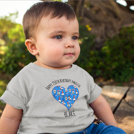 Name, July 4th Gnomes Blue Heart 3mos to 24mos ベビーTシャツ