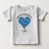 Name, July 4th Gnomes Blue Heart 3mos to 24mos ベビーTシャツ (正面)
