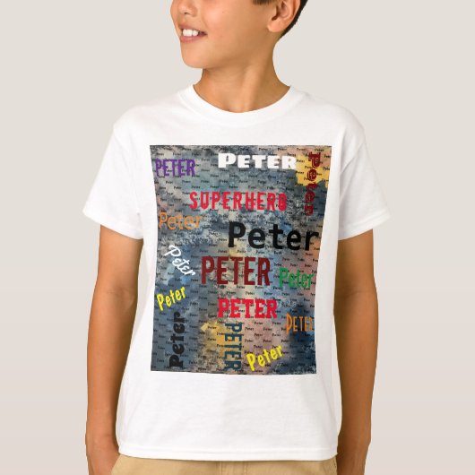 NAME KIDSの繰り返しWord Tシャツに対応 Tシャツ (正面)