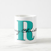 Name, March Blue Aquamarine | Merry Christmas コーヒーマグカップ (中央)