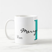 Name, March Blue Aquamarine | Merry Christmas コーヒーマグカップ (左)