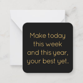 Name, Mini Black and Gold Happy New Year Card ノートカード