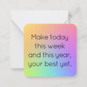 Name, Mini Gradient Rainbow Happy New Year Card ノートカード (正面)