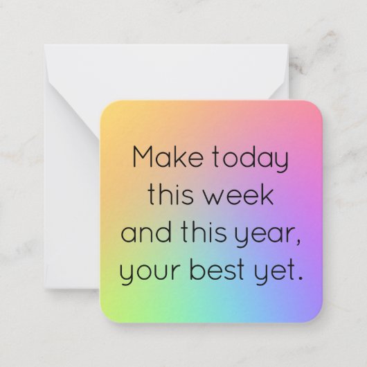 Name, Mini Gradient Rainbow Happy New Year Card ノートカード (正面)