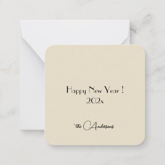 Name, Mini Gradient Rainbow Happy New Year Card ノートカード (裏面)
