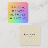 Name, Mini Gradient Rainbow Happy New Year Card ノートカード (正面/裏面)