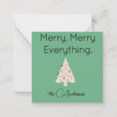 Name || Modern Merry Mini Christmas Flat Note Card ノートカード (正面)