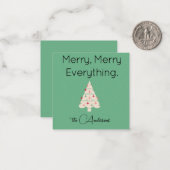 Name || Modern Merry Mini Christmas Flat Note Card ノートカード (正面/裏面インサイチュ)