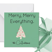 Name || Modern Merry Mini Christmas Flat Note Card ノートカード