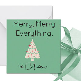 Name || Modern Merry Mini Christmas Flat Note Card ノートカード
