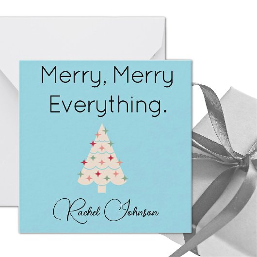 Name || Modern Merry Mini Holiday Flat Note Card ノートカード
