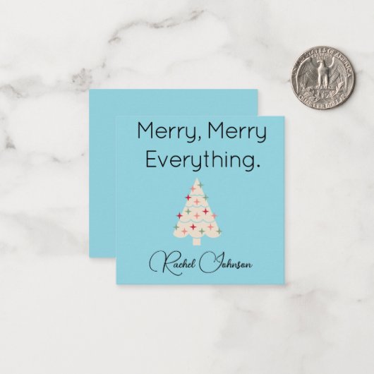 Name || Modern Merry Mini Holiday Flat Note Card ノートカード (正面/裏面インサイチュ)