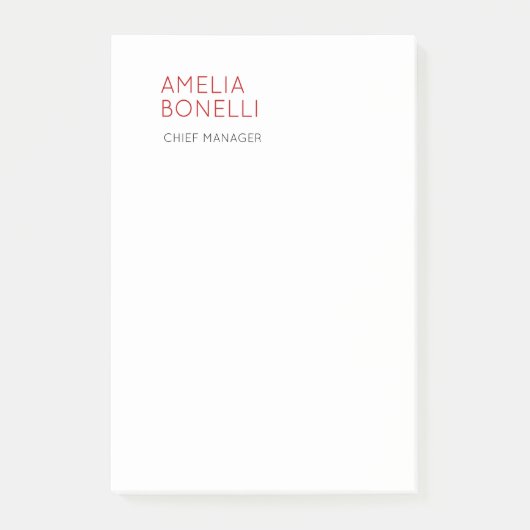 Name Modern Minimalist Professional Plain Casual ポストイット (正面)