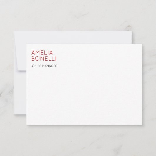 Name Modern Minimalist Professional Plain Casual 出欠カード (正面)