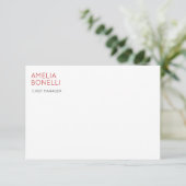 Name Modern Minimalist Professional Plain Casual 出欠カード (スタンド正面)