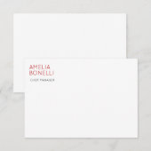 Name Modern Minimalist Professional Plain Casual 出欠カード (正面/裏面)