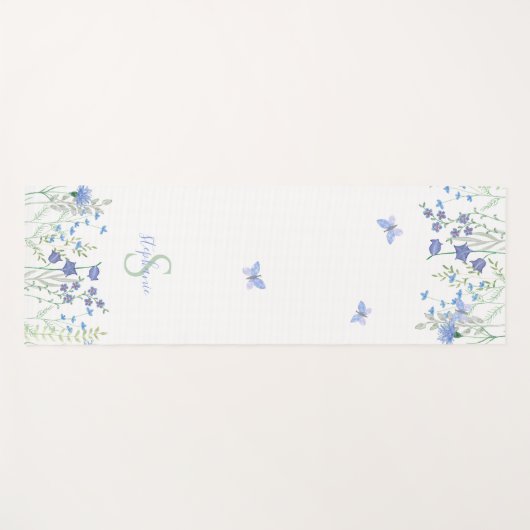 Name Monogram Butterflies ヨガマット (正面(横))