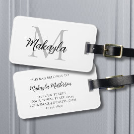 Name Monogram Elegant Script ラゲッジタグ