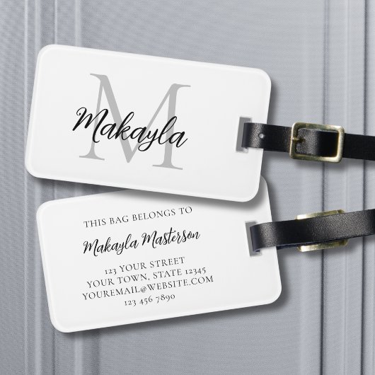 Name Monogram Elegant Script ラゲッジタグ