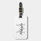 Name Monogram Elegant Script ラゲッジタグ (正面縦)