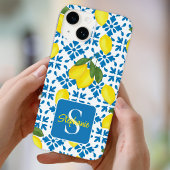 Name Monogram French Country Tile Lemon Pattern  Case-Mate iPhoneケース