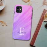 Name Monogram Purple iPhone 11 ケース<br><div class="desc">This stylish iPhone case is decorated with a watercolor wash design in shades of purple.
Easily customizable with your name,  and monogram.
Use the Customize Further option to change the text size,  style,  or color if you wish.</div>