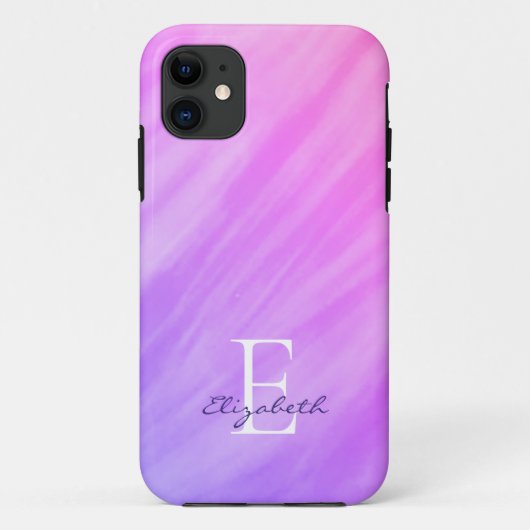 Name Monogram Purple Case-Mate iPhoneケース (裏面)
