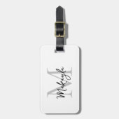 Name Monogram Stylish Script ラゲッジタグ (正面縦)