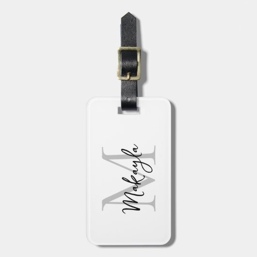 Name Monogram Stylish Script  ラゲッジタグ (正面縦)