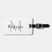 Name Monogram Stylish Script  ラゲッジタグ (正面横)