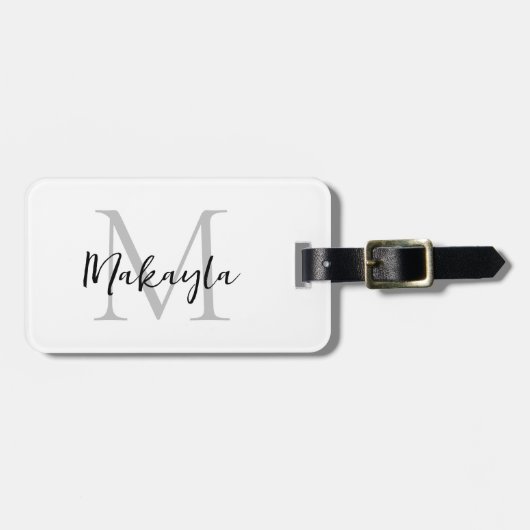 Name Monogram Stylish Script  ラゲッジタグ (正面横)