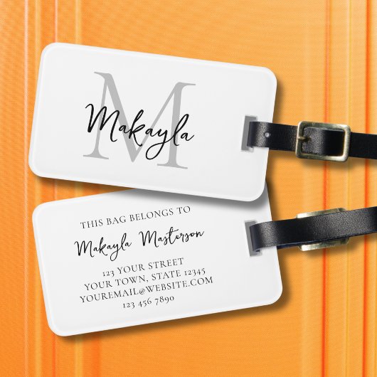Name Monogram Stylish Script ラゲッジタグ