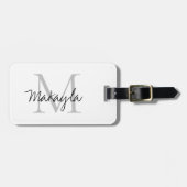 Name Monogram Stylish Script  ラゲッジタグ (正面横)