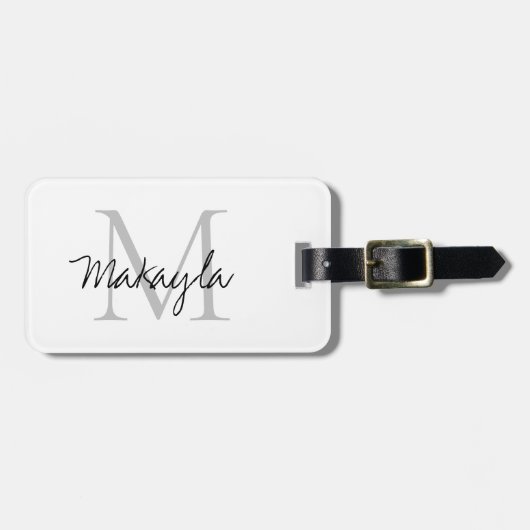Name Monogram Stylish Script  ラゲッジタグ (正面横)