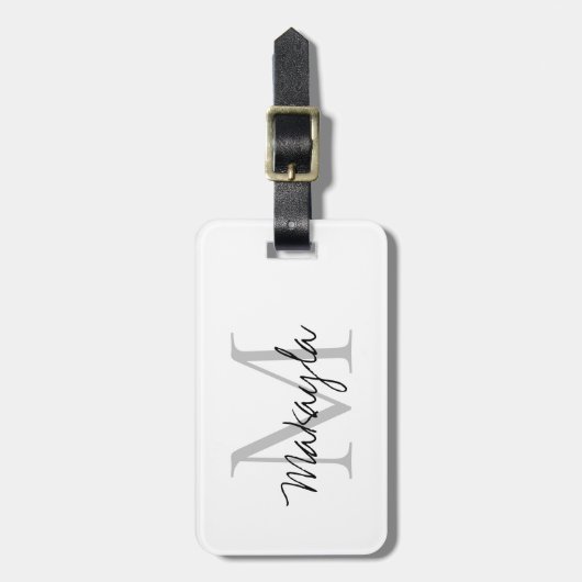 Name Monogram Stylish Script  ラゲッジタグ (正面縦)