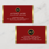 Name Monogram With Gold Frame 名刺 (正面/裏面)