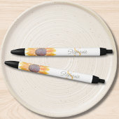 Name Monogram Yellow Sunflower 黒ボールペン