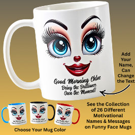 Name Motivation Chloe, Fabulous Eyes Funny Face コーヒーマグカップ