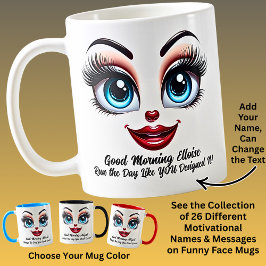 Name Motivation Elloise, Fabulous Eyes Funny Face コーヒーマグカップ