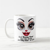 Name Motivation Naomi Fabulous Eyes Funny Face コーヒーマグカップ (左)