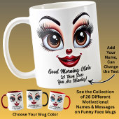 Name Motivation Olivia Fabulous Eyes Funny Face コーヒーマグカップ