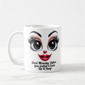 Name Motivation Zahra Fabulous Eyes Funny Face コーヒーマグカップ (左)