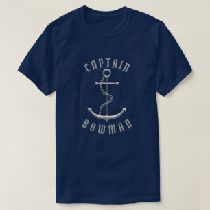 Name Nautical Anchor大尉の名前をカスタムするのボート Tシャツ