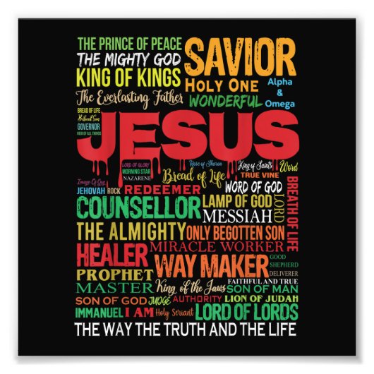 Name of jesus king savior counsellor フォトプリント            (正面)